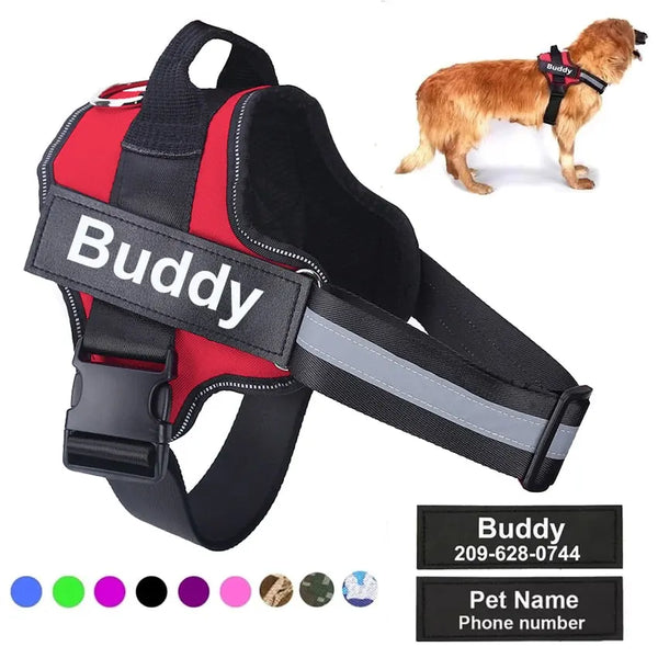 Personalized Dog Harness NO PULL Reflective Breathable Pet Harness Vest For Small Large Dog outdoor Walk Training Accessories Amazoline Store