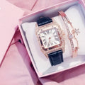 Women Diamond Watch Starry Square Bracelet Watches Set Quartz Wristwatch Female Amazoline Store